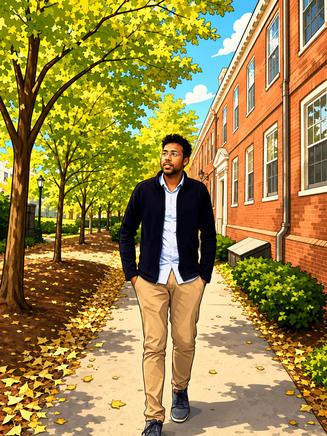 Cartoon portrait of Arun Saravanen